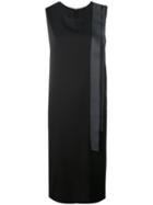 Fabiana Filippi - Straps Appliqué Shift Dress - Women - Silk/polyester/spandex/elastane - 46, Black, Silk/polyester/spandex/elastane
