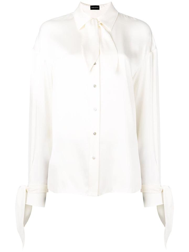 Magda Butrym Tie Cuff Shirt - White
