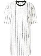 Msgm Brand Stripe T-shirt Dress - White