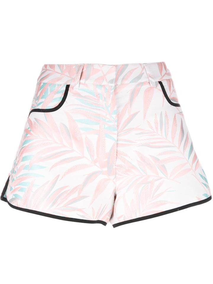 House Of Holland Palm Leaf Shorts - Nude & Neutrals