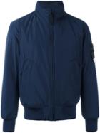 Stone Island Zipped Wind Breaker, Men's, Size: Small, Blue, Polyester/polyamide/cotton