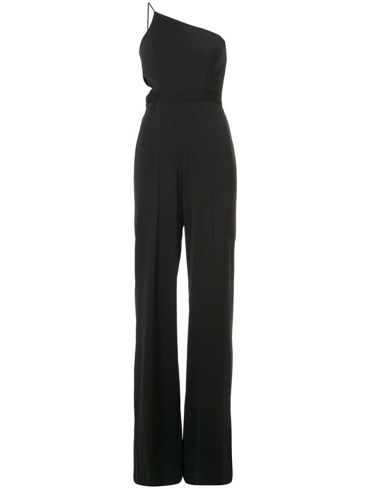 Jay Godfrey One Shoulder Cutout Jumpsuit - Black