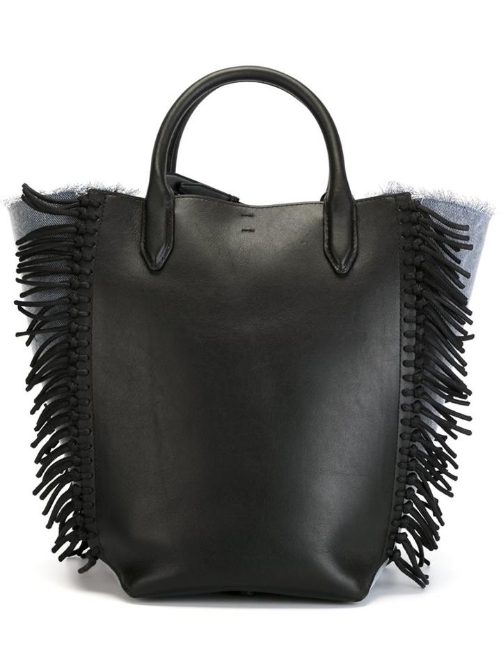3.1 Phillip Lim Small Bianca Tote, Women's, Black, Cotton/calf Leather
