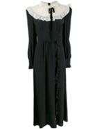 Alessandra Rich Ruffle Trim Dress - Black