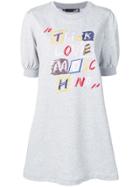 Love Moschino Slogan Embroidered Sweatshirt Dress - Grey