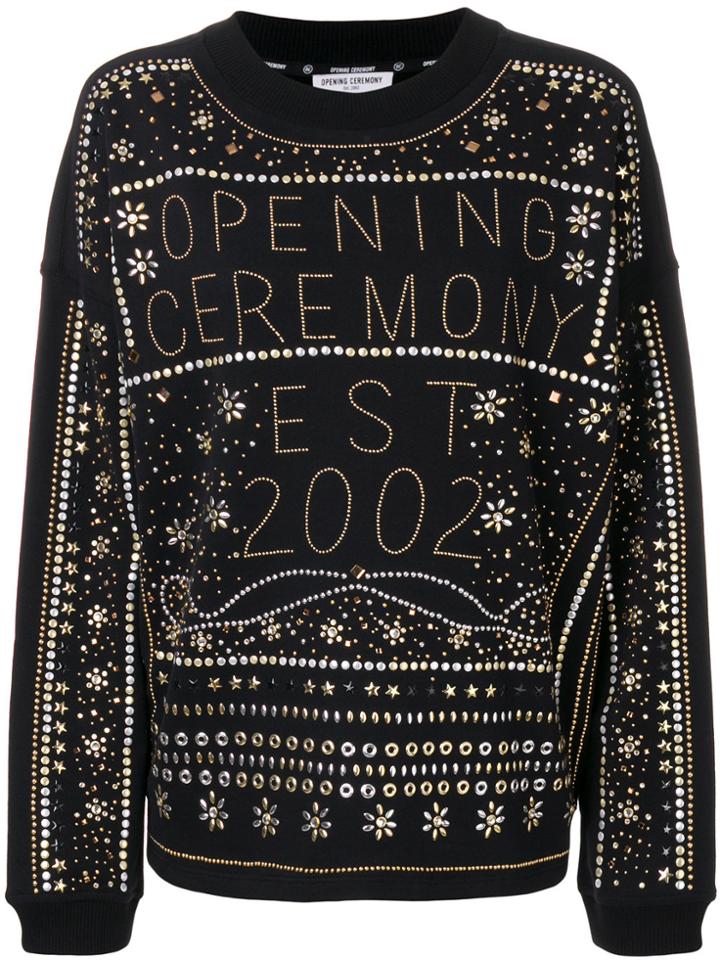 Opening Ceremony Studded Logo Sweatshirt - Black
