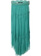Jay Ahr Rope Detail Handkerchief Skirt, Women's, Size: 34, Green, Silk/nylon