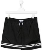 Gcds Kids Logo Print Swimming Shorts - Black