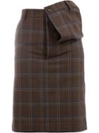 Y / Project Asymmetric Waistband Skirt - Brown
