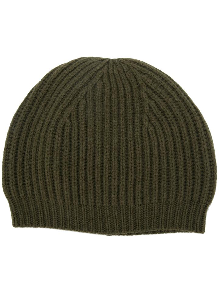 Rick Owens Ribbed Beanie - Green
