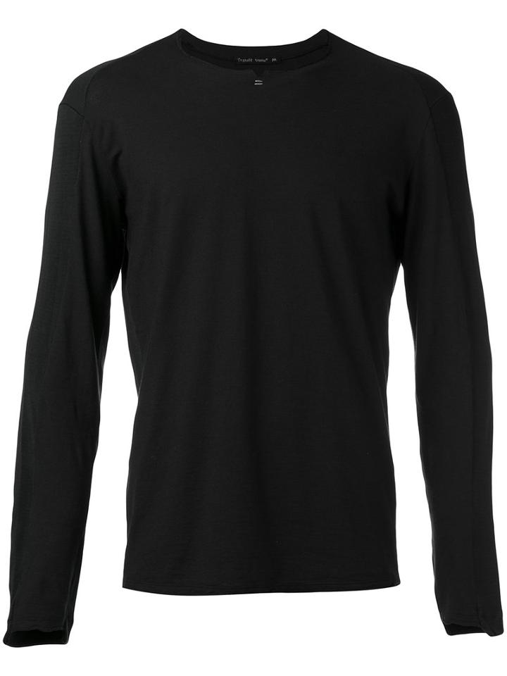 Transit - Raw Edge Top - Men - Cotton/linen/flax - M, Black, Cotton/linen/flax