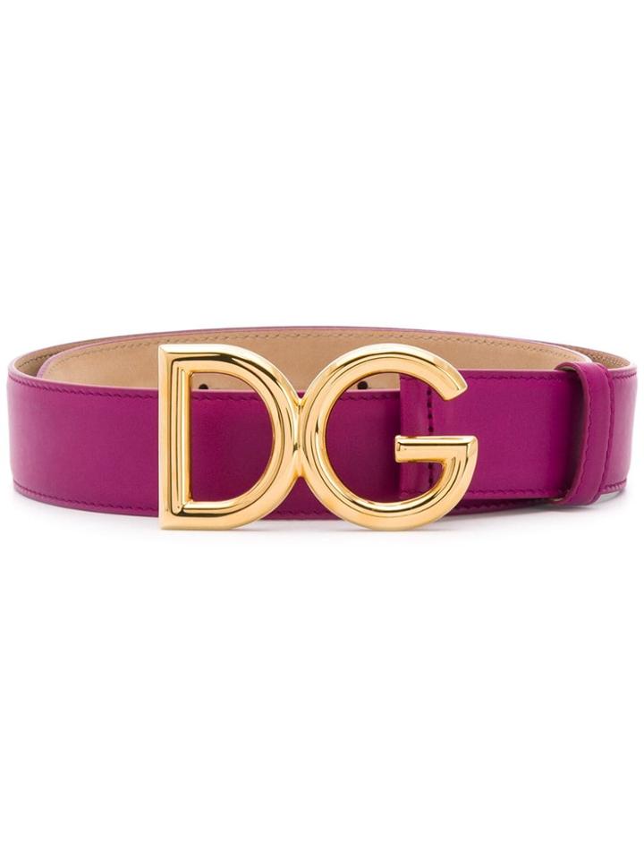 Dolce & Gabbana Logo Buckle Belt - Pink