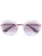 Prada Eyewear Cinema Round Sunglasses - Metallic