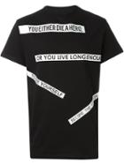 Ejxiii Slogan Stripes T-shirt, Men's, Size: Xs, Black, Cotton