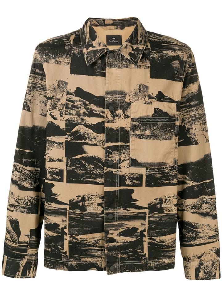 Ps Paul Smith Printed Landscape Jacket - Neutrals