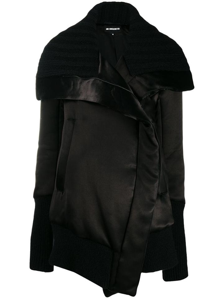Ann Demeulemeester Sweater Accent Oversized Coat - Black