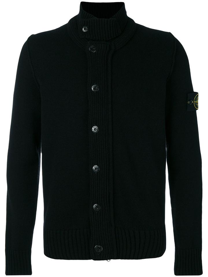 Stone Island - Logo Patch Cardigan - Men - Wool/polyamide - Xl, Black, Wool/polyamide