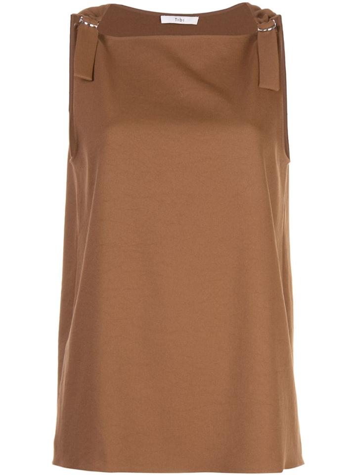 Tibi Buckled Strap Top - Brown