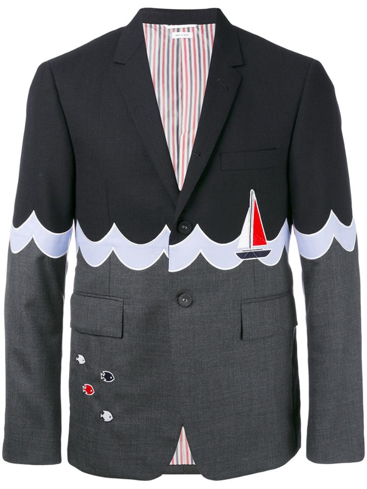Thom Browne Boat Motif Blazer - Blue