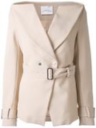 Dion Lee - Horizontal Trench Blazer - Women - Viscose - 10, Women's, Nude/neutrals, Viscose