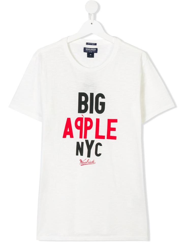 Woolrich Kids Teen Big Apple T-shirt - White