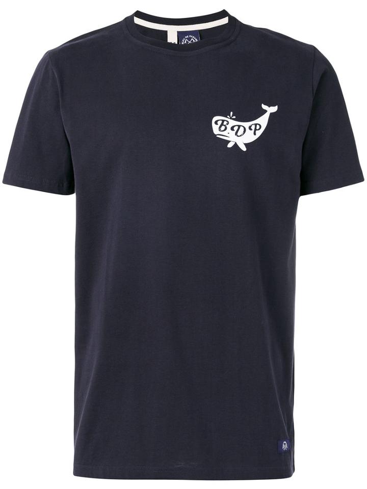 Bleu De Paname Whale Print T-shirt, Men's, Size: Large, Blue, Cotton