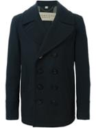 Burberry Double Breasted Jacket, Men's, Size: Large, Blue, Virgin Wool/cashmere/cotton/acetate