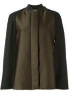 Giamba Military Style Cape Coat, Women's, Size: 44, Green, Silk/cotton/acrylic/wool