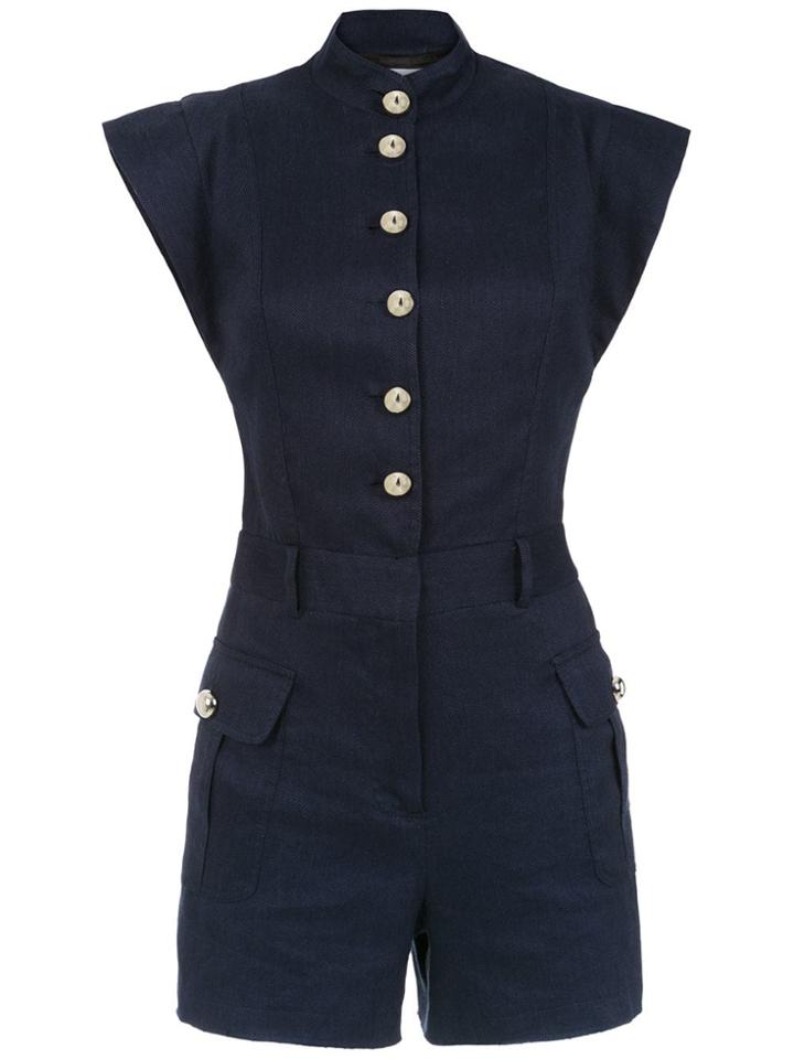 Nk Linen Romper - Blue