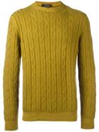 Ermenegildo Zegna Round Neck Jumper, Men's, Size: 50, Yellow/orange, Cashmere