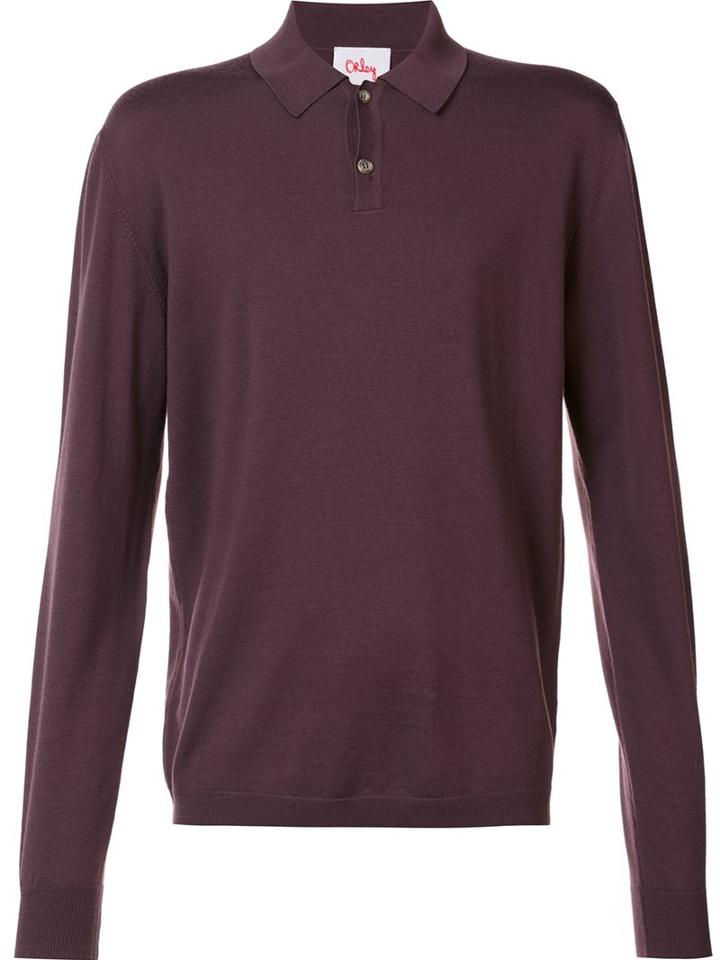 Orley Classic Long Sleeve Polo, Men's, Size: Large, Red, Merino