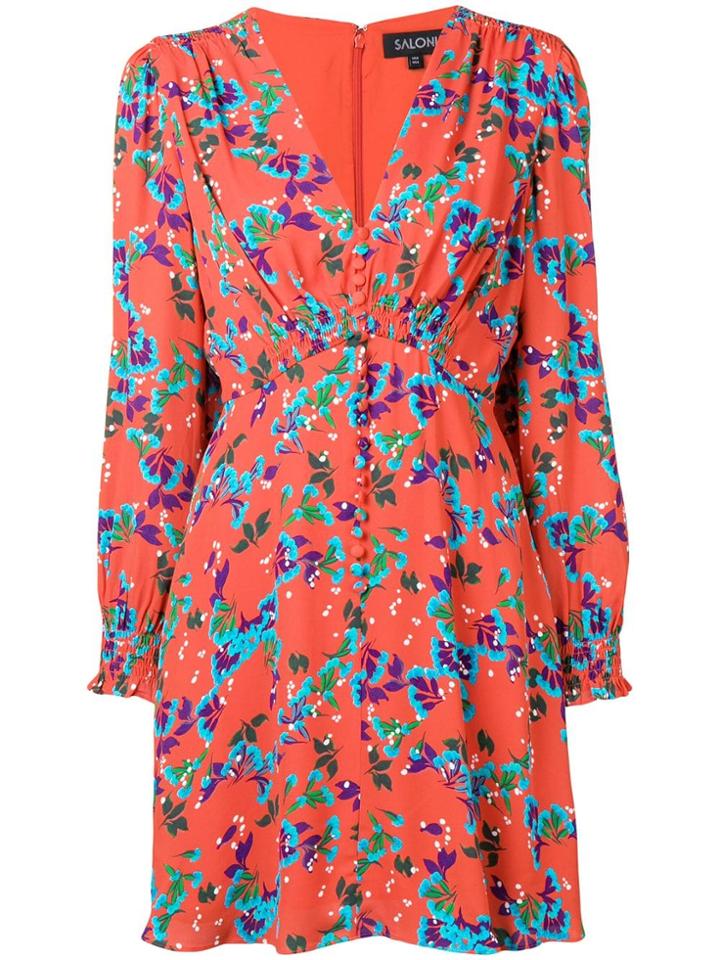 Saloni Floral Mini Dress - Orange