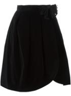 Marc Jacobs Wrap-style Velvet Skirt, Women's, Size: 2, Black, Cotton/cupro