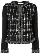 Tory Burch Round Neck Embellished Jacket - Black