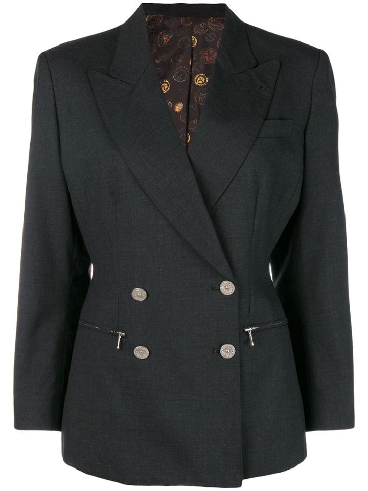 Jean Paul Gaultier Vintage Double Breasted Coin Button Blazer - Grey