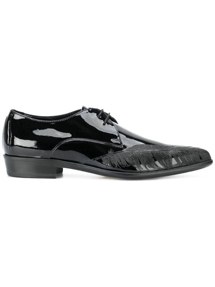 Paul Smith Feather Print Lace-up Shoes - Black