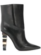 Poiret Contrast Heel Boots - Black