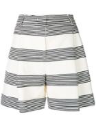 Piazza Sempione Striped Wide Leg Shorts - White