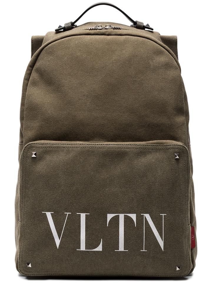 Valentino Olive Green Vltn Logo Backpack