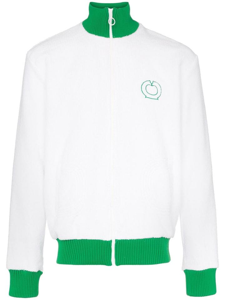 Casablanca Terry Zip-up Fleecy Bomber Jacket - White