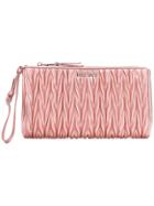 Miu Miu Front Logo Embellished Clutch - Pink & Purple