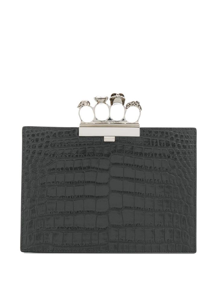 Alexander Mcqueen Four Ring Clutch - Grey