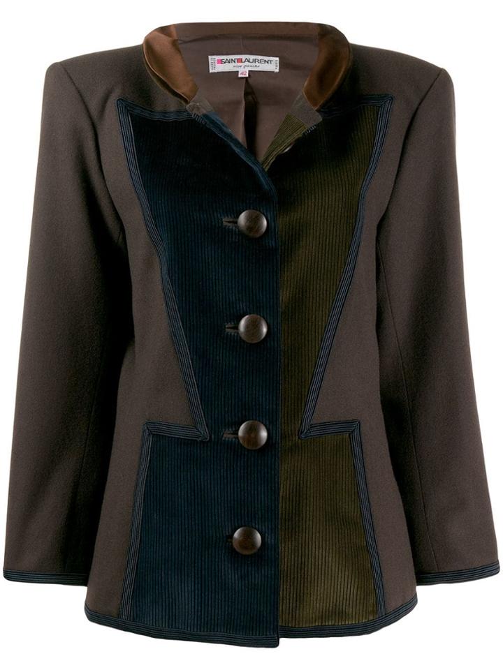 Yves Saint Laurent Pre-owned 1980's Art Deco Military Jacket - Brown
