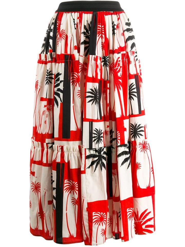 Fausto Puglisi Palm Tree Print Skirt - Red