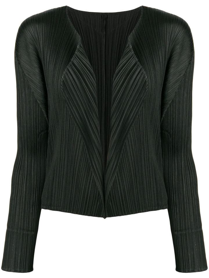 Pleats Please By Issey Miyake Open Front Cardigan - Black