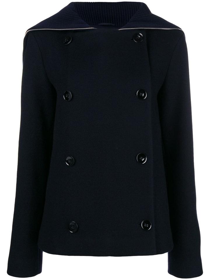 Jil Sander Double-breasted Fitted Coat - Blue