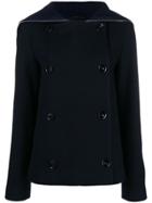 Jil Sander Double-breasted Fitted Coat - Blue