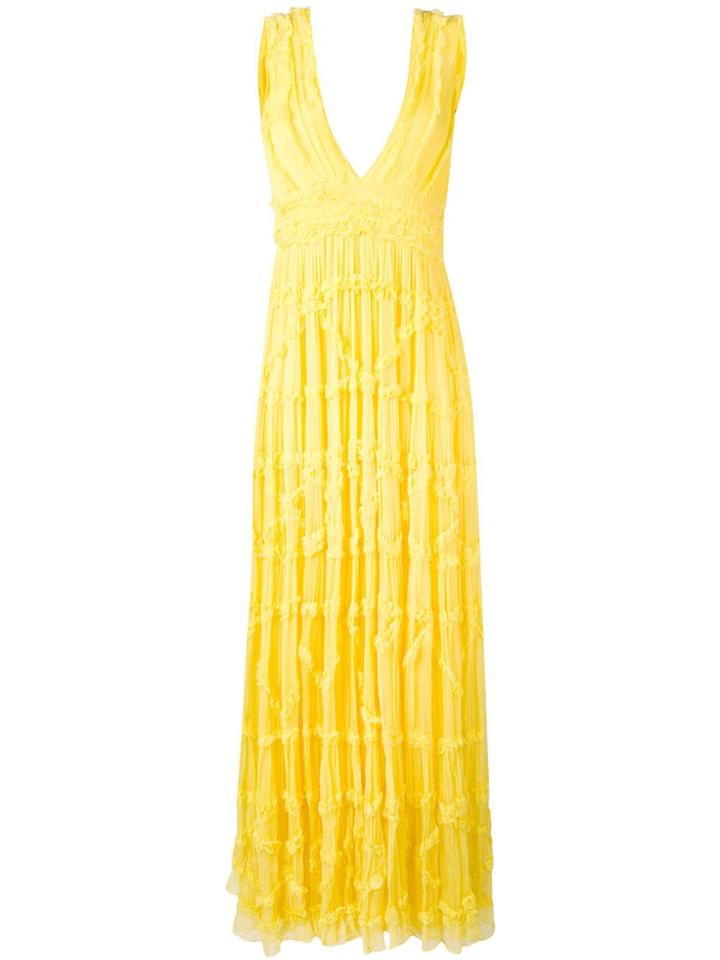 Just Cavalli Frill Maxi Dress - Yellow