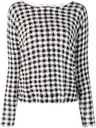 Liu Jo Houndstooth Print Blouse - White