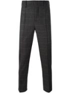 Neil Barrett Checked Tailored Trousers, Men's, Size: 48, Black, Cotton/polyamide/polyester/virgin Wool